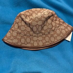 Coach Signature Brown Monogram Bucket Hat